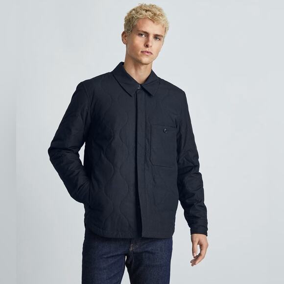 EVERLANE The ReNew Quilted Liner Jacket in Navy Blue Warm Pockets Medium NEW - Picture 1 of 9